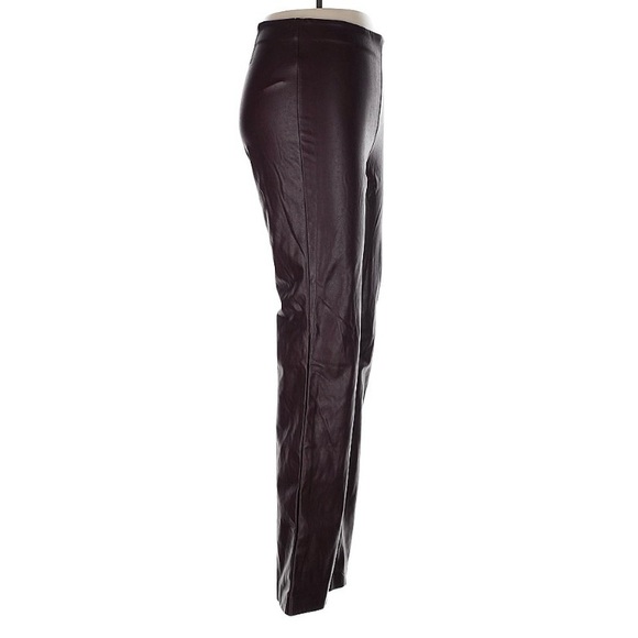Aritzia Wilfred Elaine Burgundy Vegan Leather Flare Pants - Picture 4 of 8
